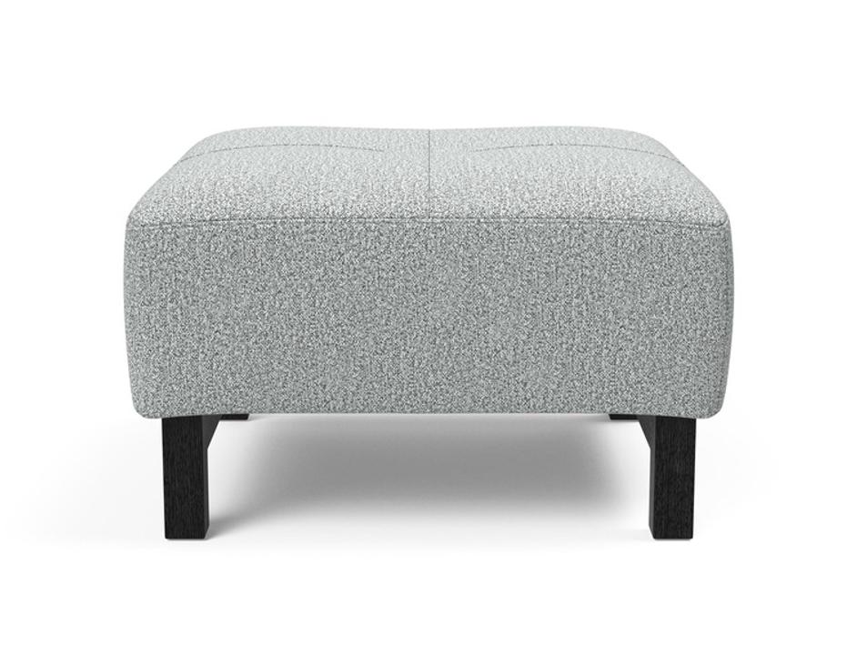 DELUXE EXCESS OTTOMAN in MELANGE LIGHT GREY FABRIC WITH Dark Wood LEGS 538 by INNOVATION USA