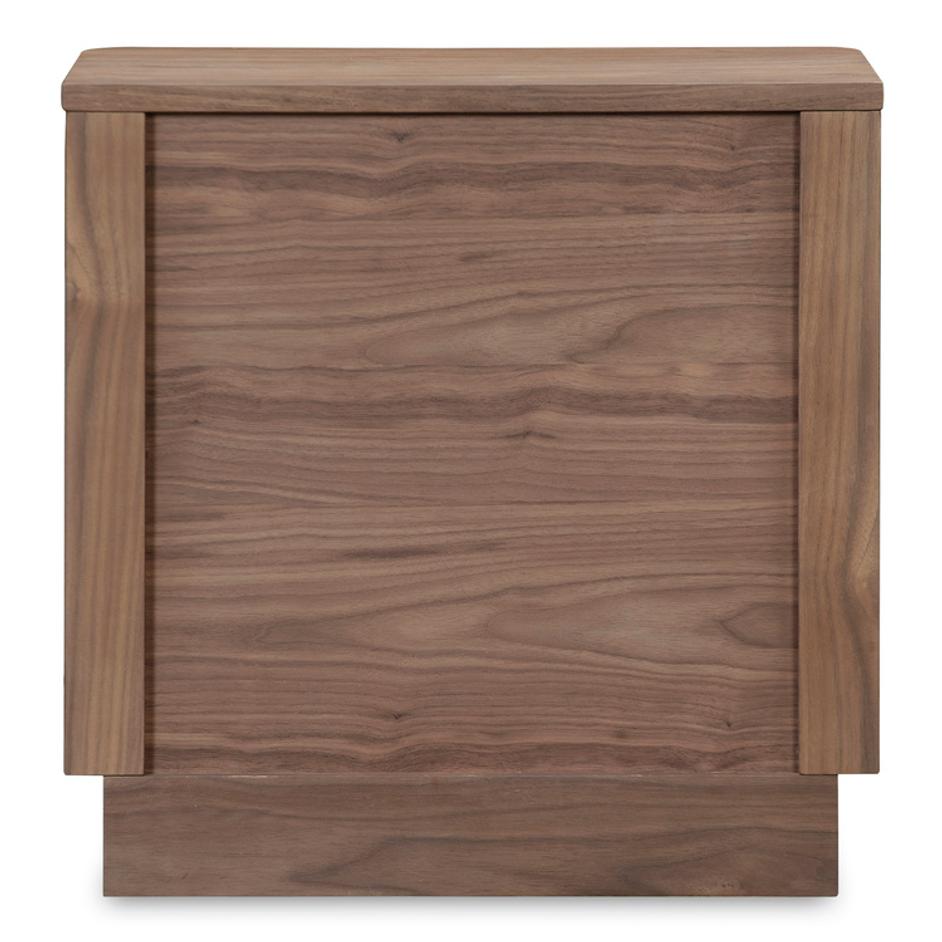 Round Off Tall Nightstand Walnut Brown by Moes Home