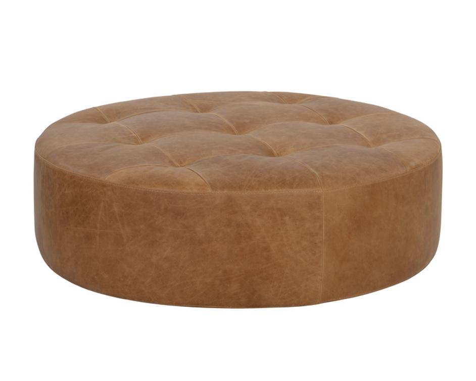NILDA OTTOMAN - CAMEL LEATHER by Sunpan