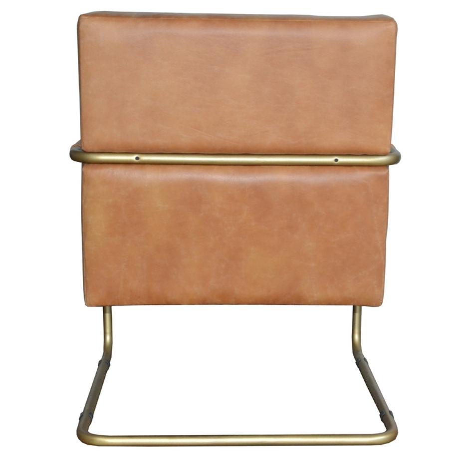 Peyton Bonded Leather Arm Chair Gold Frame In Vintage Cider by New Pacific Direct