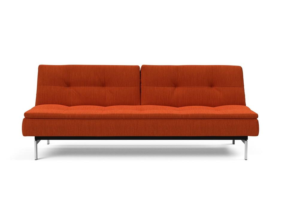 DUBLEXO SLEEPER SOFA in ELEGANCE PAPRIKA FABRIC WITH Stainless Steel LEGS 506 by INNOVATION USA