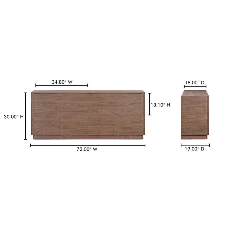 Round Off Sideboard Walnut Brown by Moes Home