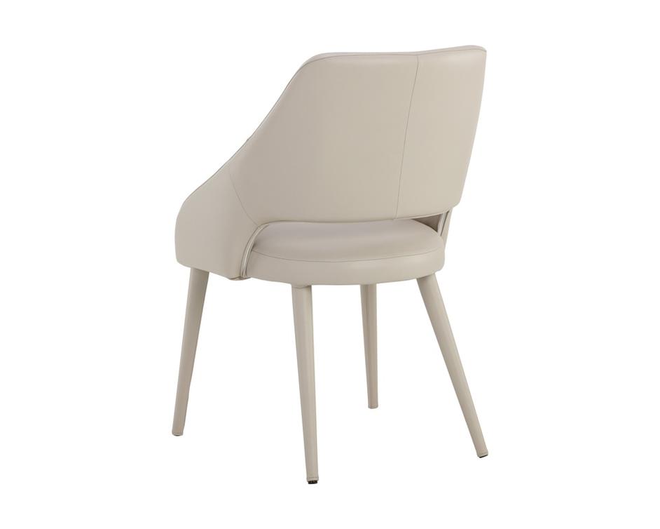 GALEN DINING ARMCHAIR - LINEA LIGHT GREY LEATHER by Sunpan