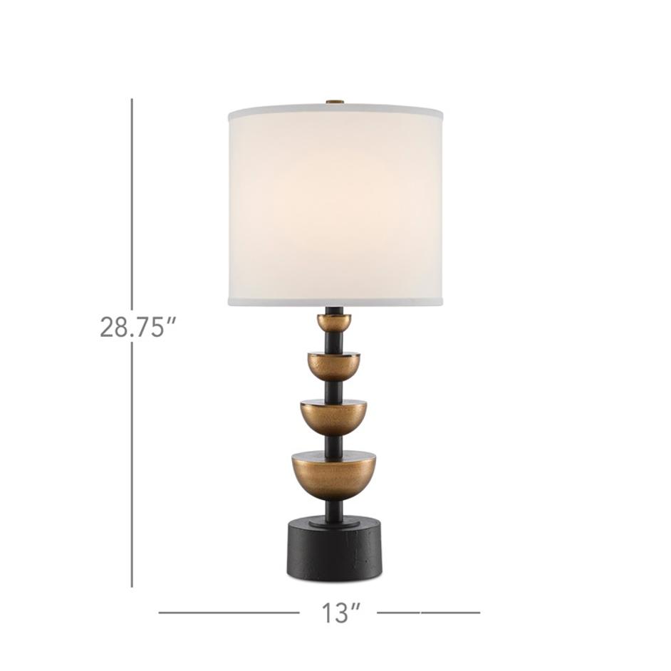 Chastain Table Lamp In Antique Brass & Black by Currey & Company