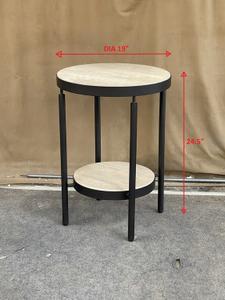 Dauntless Travertine Side Table by Uttermost