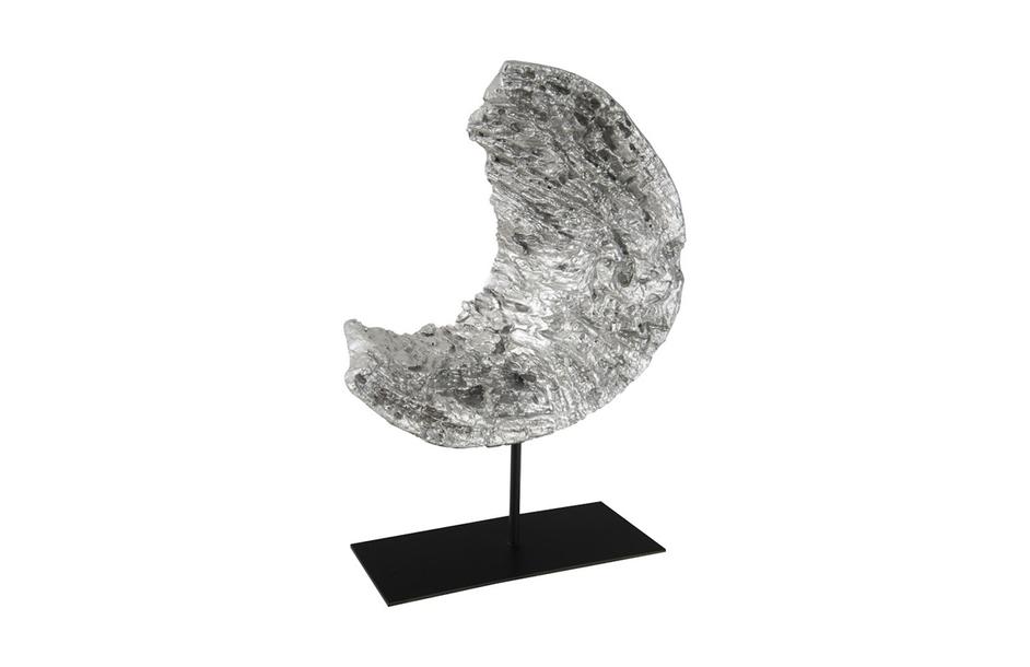 Cast Eroded Wood Circle on Stand, Silver Leaf, Assorted by Phillips Collection