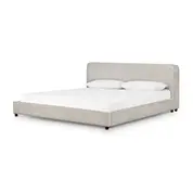 Aidan Bed In Plushtone Linen In King by FOUR HANDS