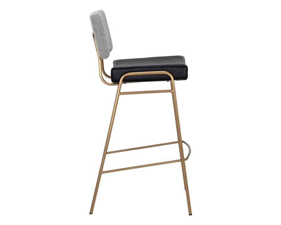 BRINLEY BARSTOOL - GOLD - NIGHTFALL BLACK / CHACHA GREY by Sunpan