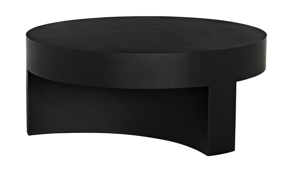 Steward C Industrial Steel Coffee Table in Matte Black by Noir Furniture