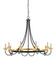 Hanlon Chandelier In Washed Black & Contemporary Gold Leaf by Currey & Company