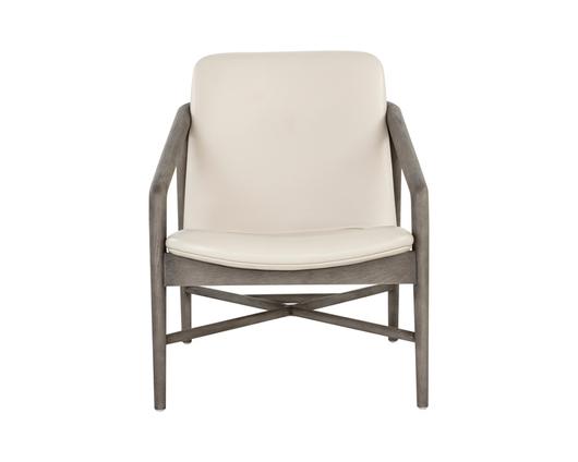 CINELLI LOUNGE CHAIR - ASH GREY - ASTORIA CREAM LEATHER by Sunpan