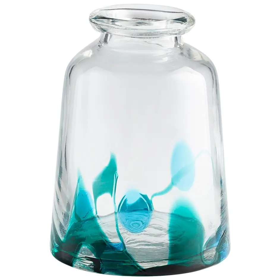 Medium Tahoe Vase in Blue/Clear by Cyan Design