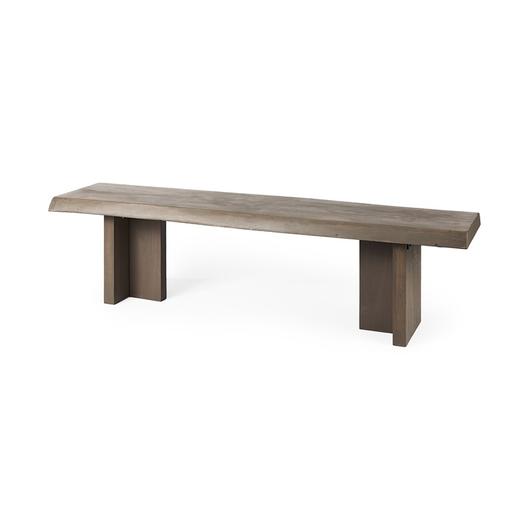 Konstantin 70.0 x 18.0 x 18.0 Medium Brown Wood W/ Live Edge Bench by Mercana