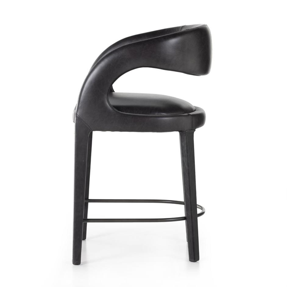 Hawkins Stool In Sonoma Black In Counter by FOUR HANDS
