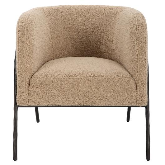 Jacobsen Tan Shearling Barrel Chair by Uttermost