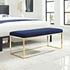 Russell Fabric Bench In Gold Navy by Modway Furniture
