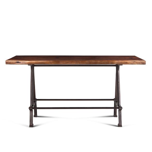 Gathering Table Walnut , Antique Zinc by Home Trends & Design