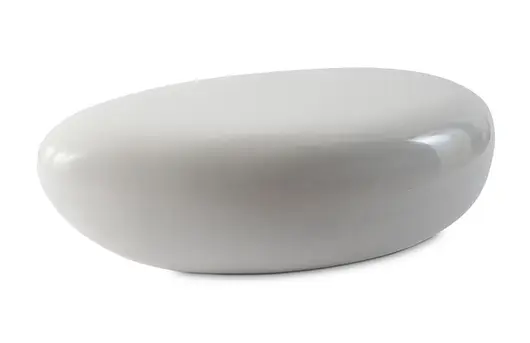 River Stone Cocktail Table, Gel Coat White, SM by PHILLIPS COLLECTION