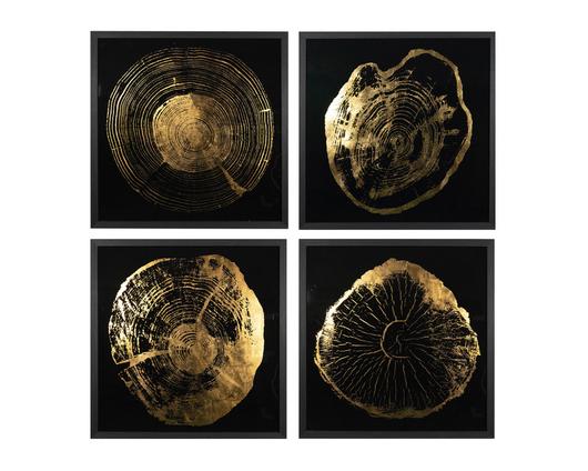 TIME LINES (SET OF 4) - 30" X 30" - CHARCOAL FRAME by Sunpan