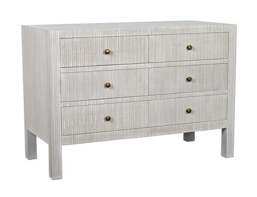 Conrad 6-Drawer Mahogany and Veneer Dresser in White Wash by Noir Furniture