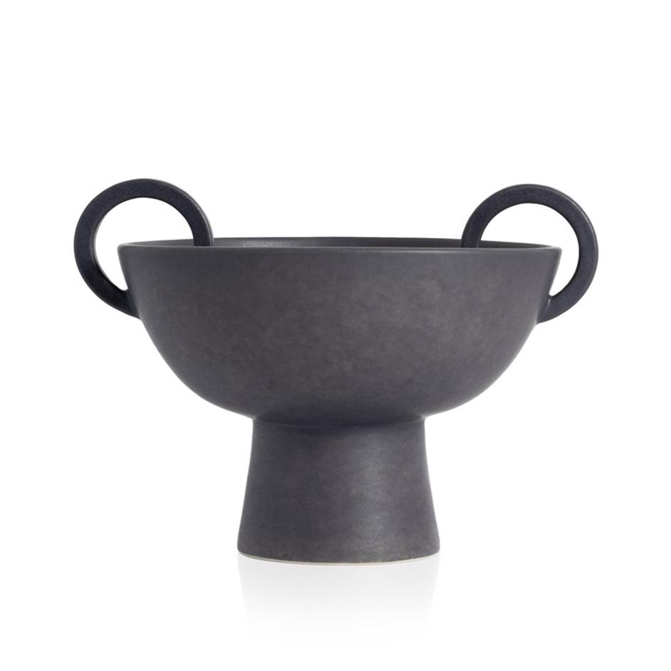 Anillo Bowl In Matte Black Ceramic by FOUR HANDS