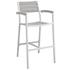 Vermont Outdoor Patio Bar Stool In White Light Gray by Modway Furniture