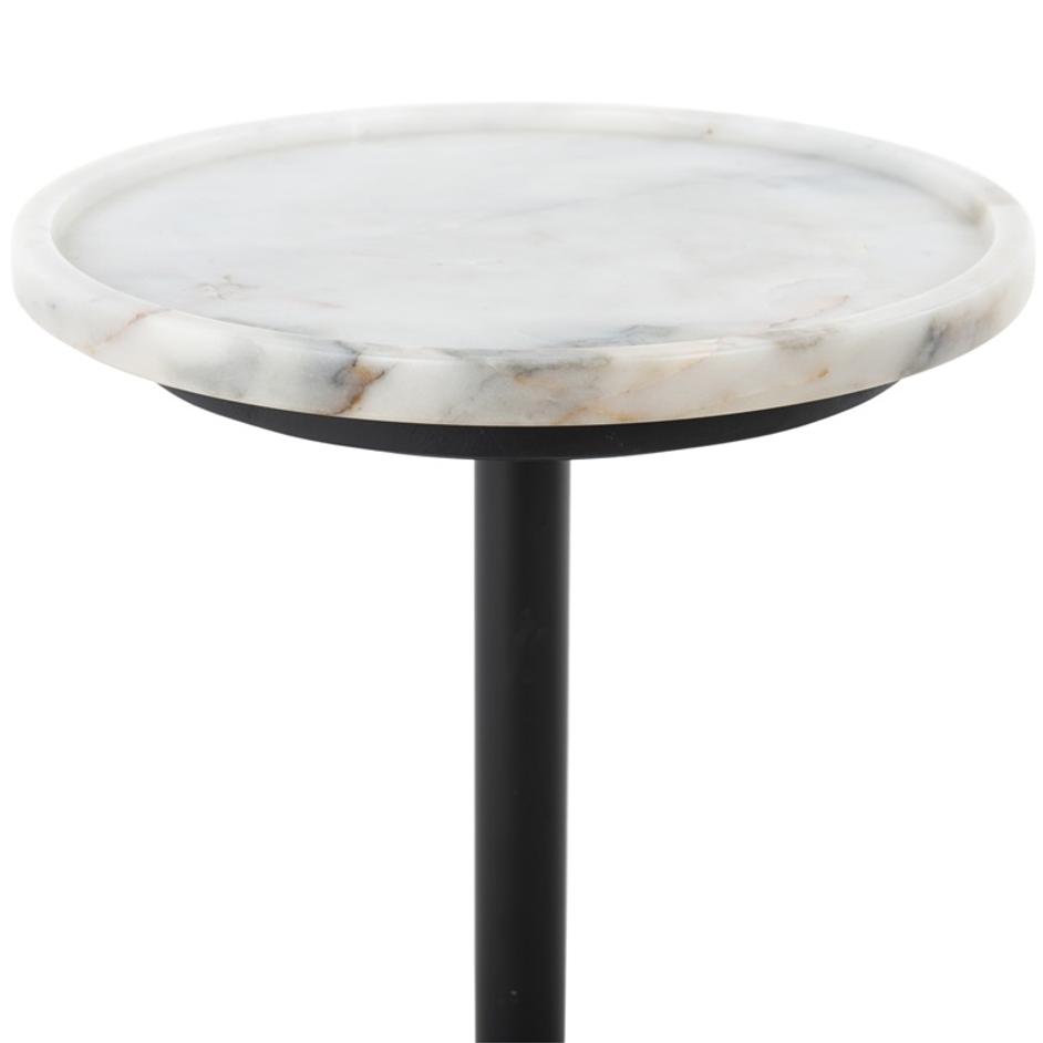 Viola Accent Table In Polished White Marble by FOUR HANDS