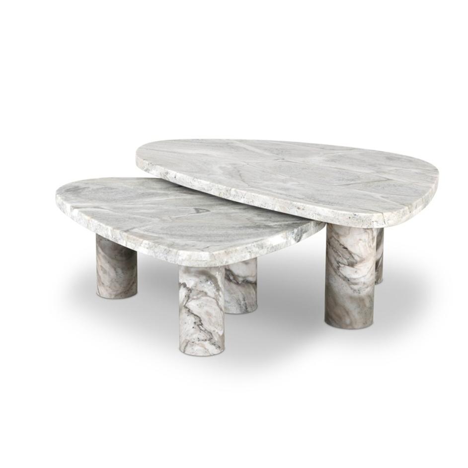 Zion Nesting Coffee Table Set - Sage Onyx by Four Hands