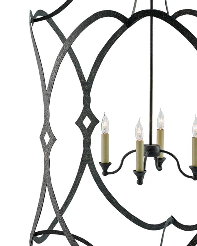 Charisma Large Lantern In French Black by Currey & Company