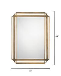Serai Metal Rectangle Wall Mirror, Antique Brass by Jamie Young