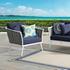 Aubrey Outdoor Patio Aluminum Armchair In White Navy by Modway Furniture