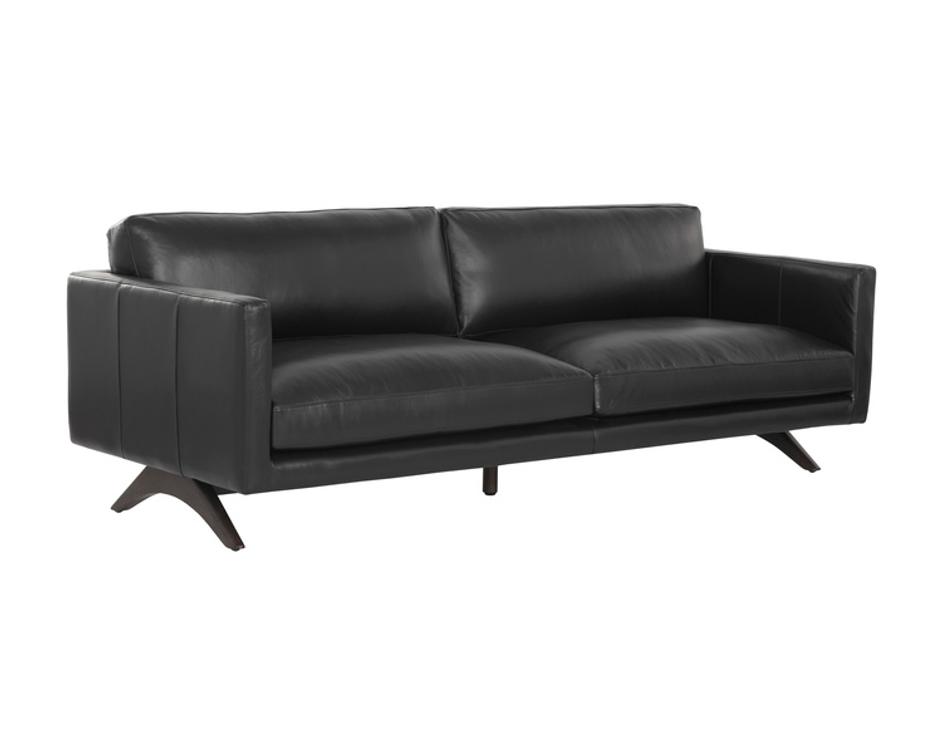 ROGERS SOFA - CORTINA BLACK LEATHER by Sunpan