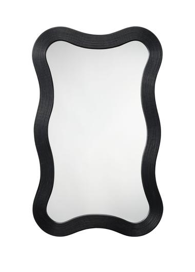 Deli Wavy Bamboo Wall Mirror, Black by Jamie Young