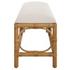Laguna White Fabric Rattan Bench by Uttermost
