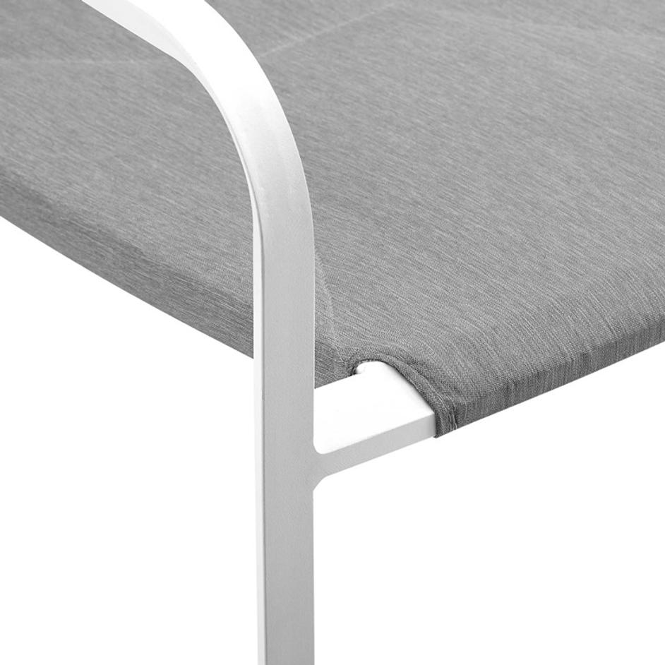 Fenimore Stackable Outdoor Patio Aluminum Dining Armchair In White Gray by Modway Furniture