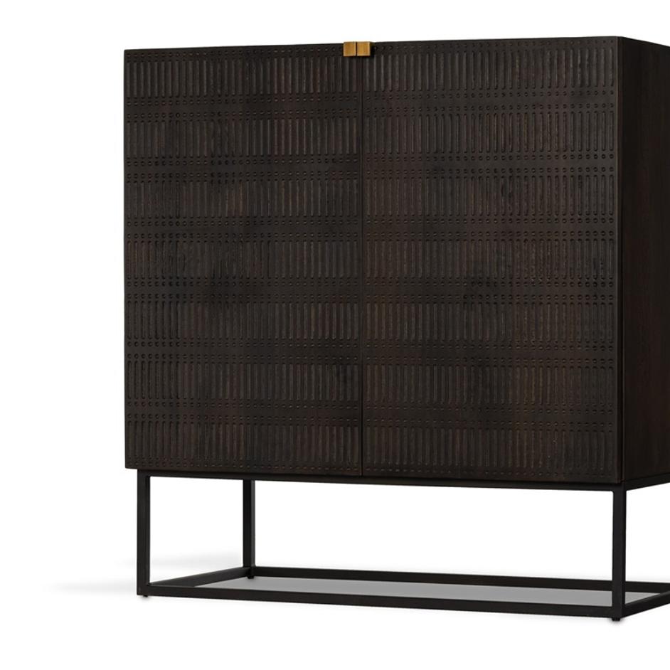 Kelby Bar Cabinet - Gunmetal by Four Hands