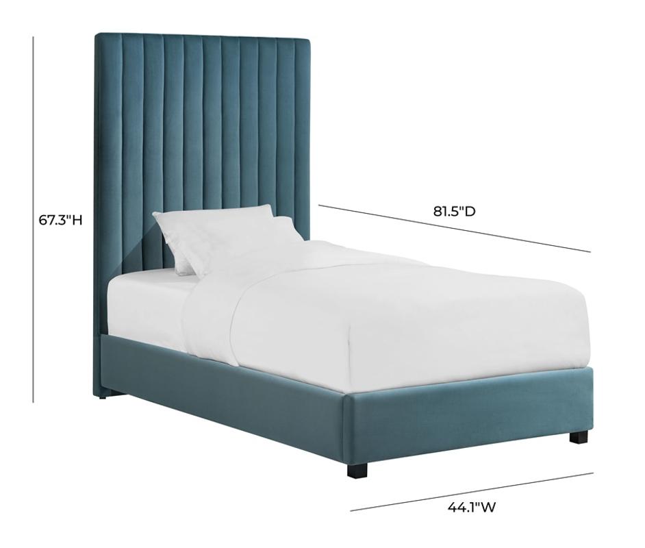Arabelle Sea Blue Bed in Twin by tov furniture