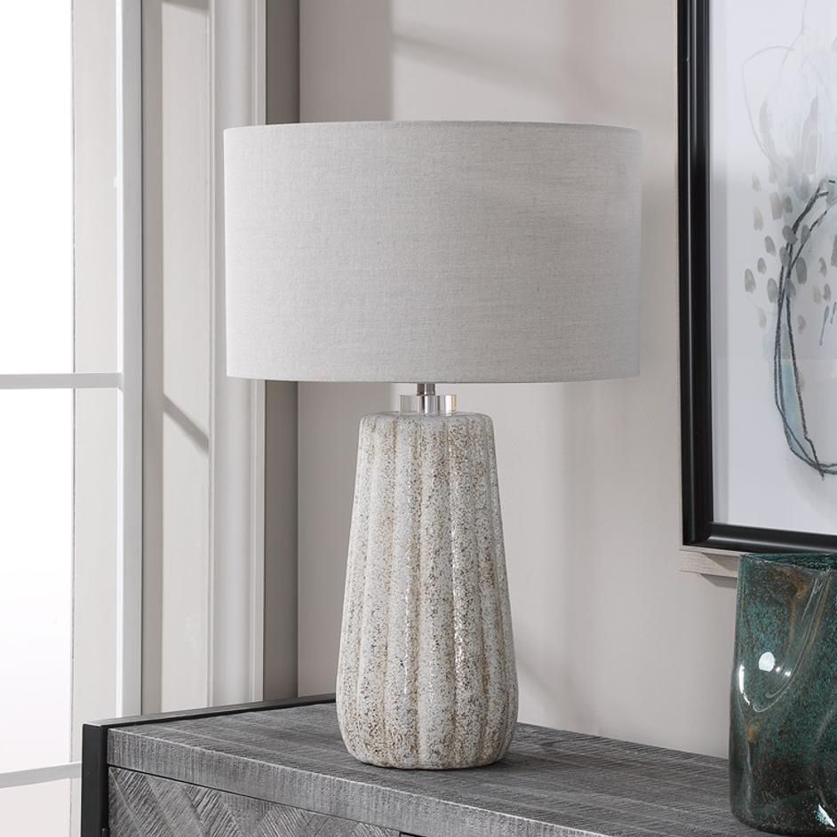 Pikes Stone-Ivory Table Lamp by Uttermost