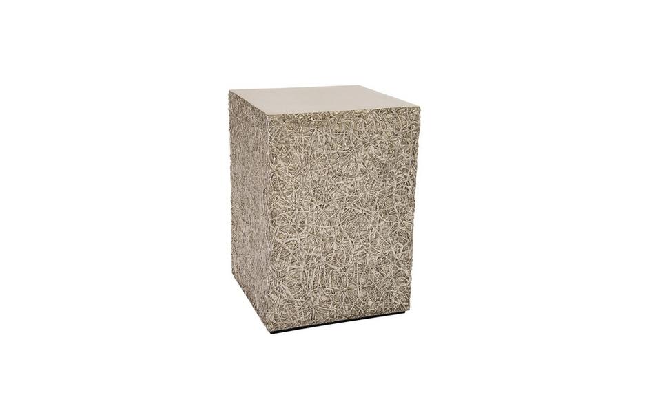 String Theory Pedestal, Silver Leaf, Small by PHILLIPS COLLECTION