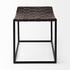 Clarissa 22.0L x 16.0W x 16.5H Brown Leather Woven Seat W/ Black Metal Frame Stool by Mercana
