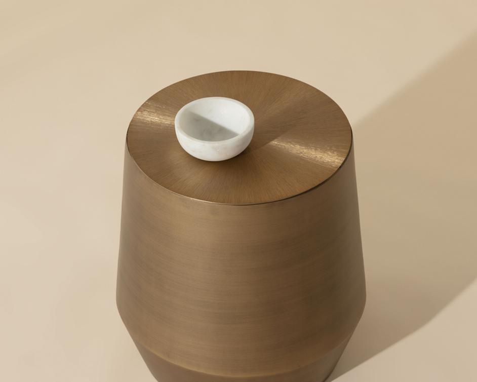 CREED END TABLE - ANTIQUE GOLD by Sunpan