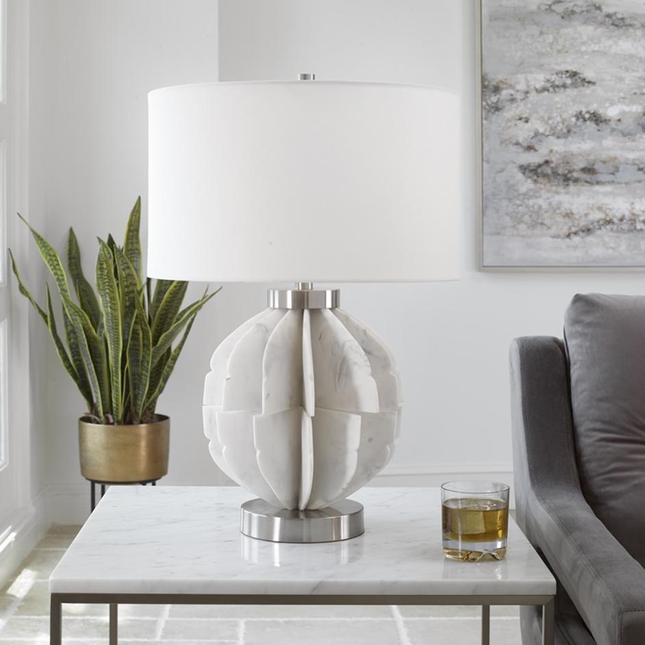 Repetition White Marble Table Lamp by Uttermost