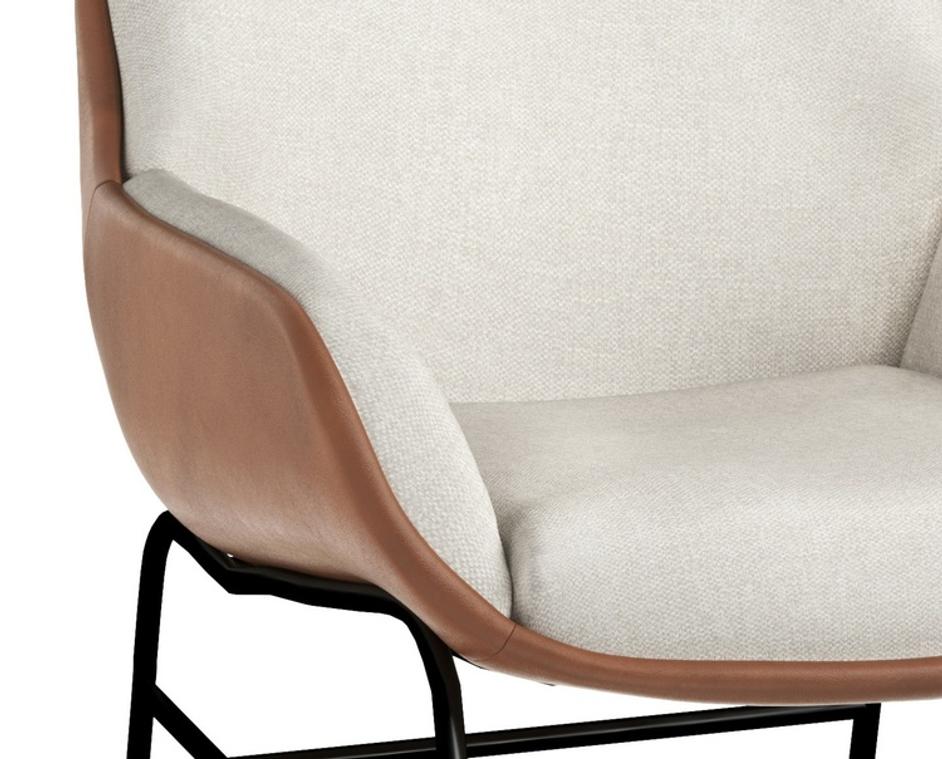 LUCIER LOUNGE CHAIR - BELFAST OATMEAL / BRAVO COGNAC by Sunpan