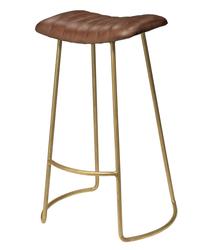 Theo Leather Bar Stool, Brown by Jamie Young