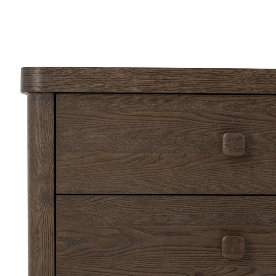 Valen 6 Drawer Dresser - Rustic Brown Oak Veneer by Four Hands