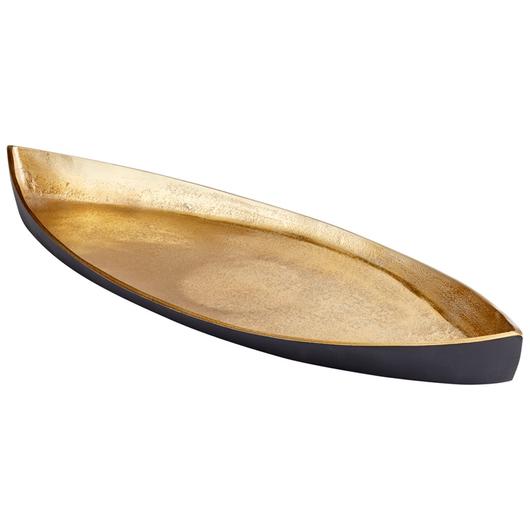 Alumbrar Tray in Matt Black and Gold by Cyan Design