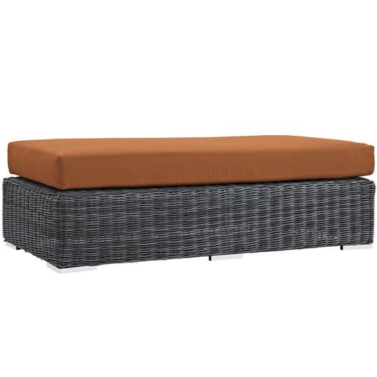 Kindle Outdoor Patio Sunbrella® Rectangle Ottoman In Canvas Tuscan by Modway Furniture