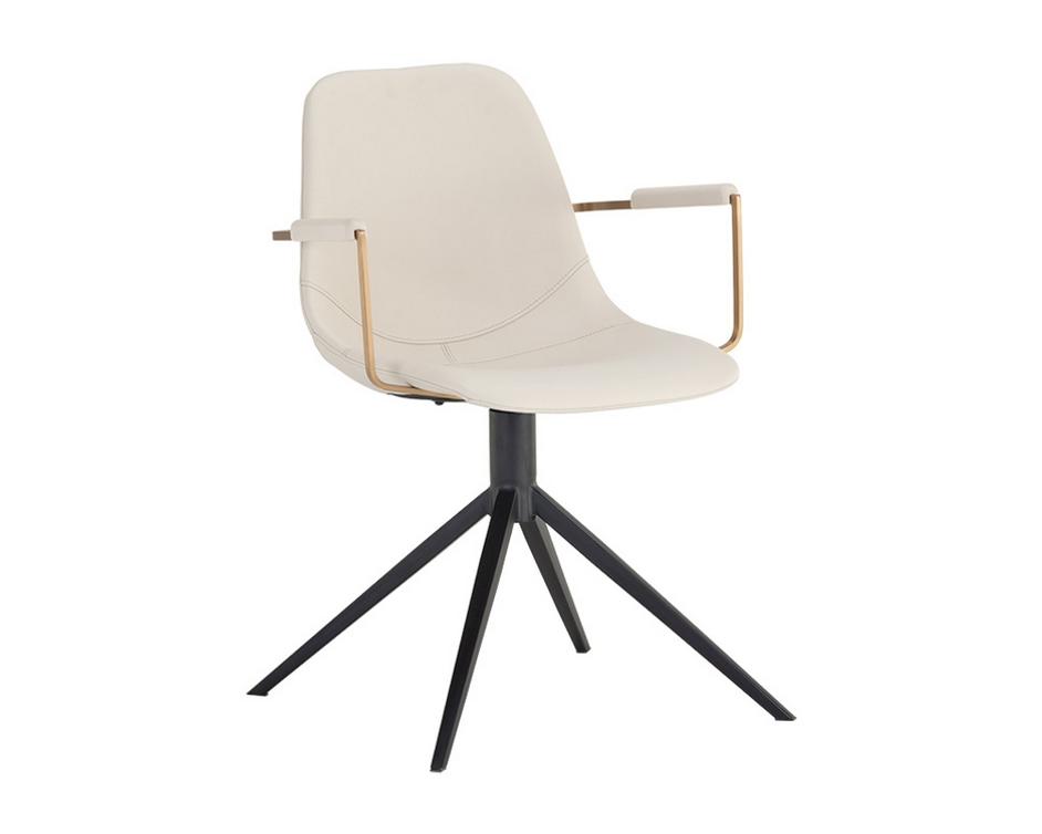Cassius Swivel Dining Armchair - Dillon Cream by Sunpan