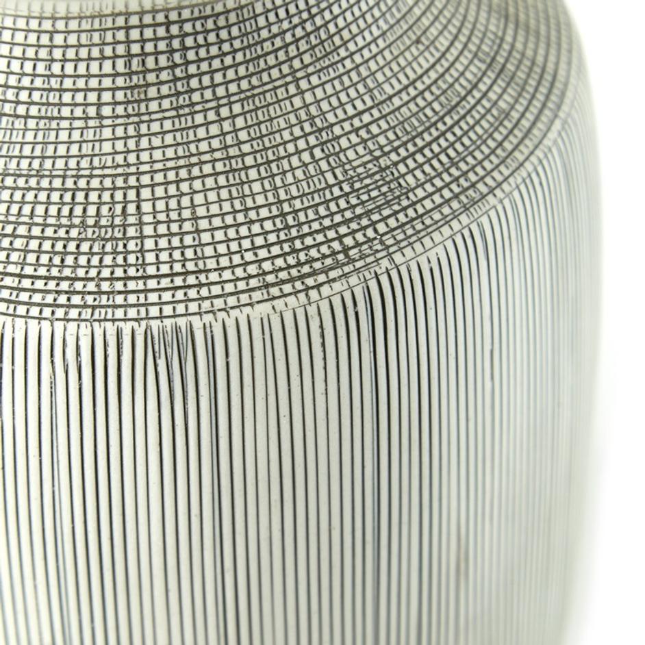Ombak Table Lamp - Black & White Grid Porcelain Ceramic by Four Hands