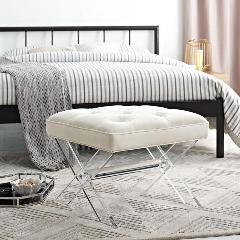 Doolan Bench In Ivory by Modway Furniture